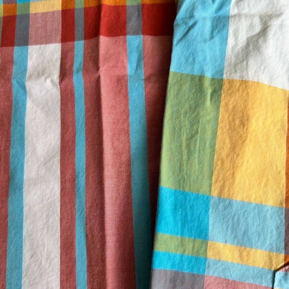 Colorful Cotton Poplin Madras Plaid Shirt Southern Pines Blue Pink Yellow Mens L - Picture 13 of 13
